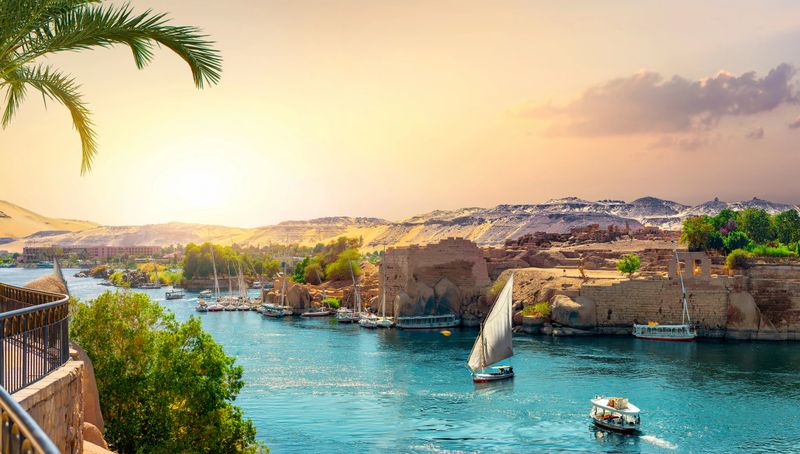 View of the Great Nile in Aswan