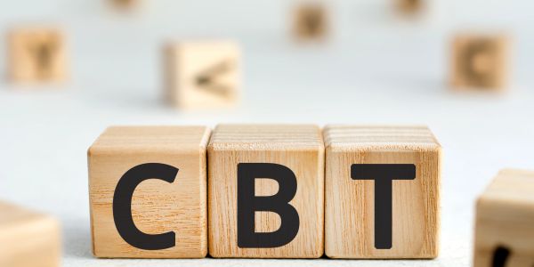 Wooden blocks spelling CBT.