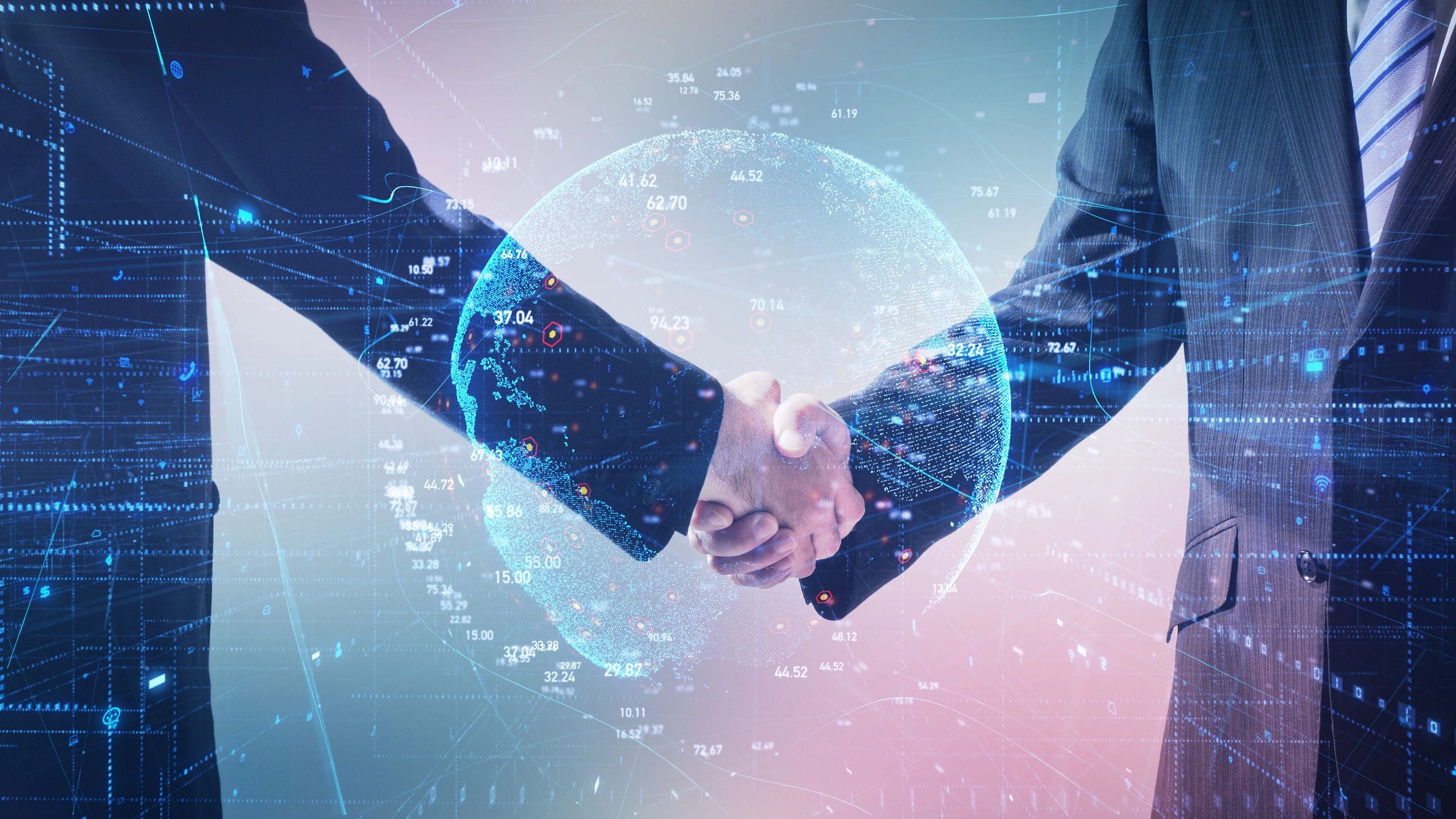 International partnership handshake