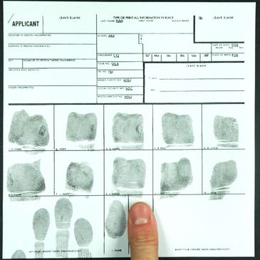 FD-258 fingerprint cards available in-office; prints provided on official FBI-approved forms.