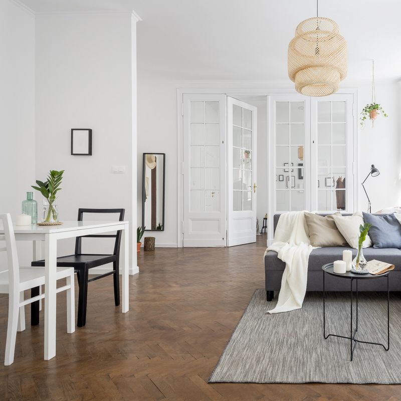 Townhouse interior with spacious living and dining room combined