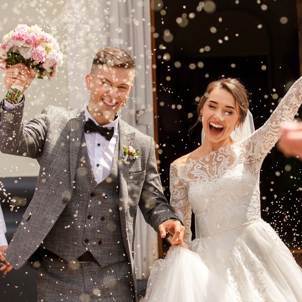 Wedding Couple exiting Reception 