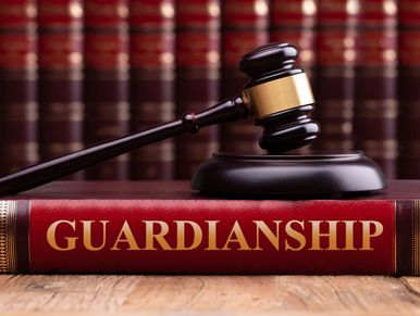 Gavel on a book titled Guardianship.
