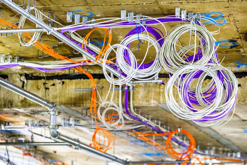 cable chaos at a construction site