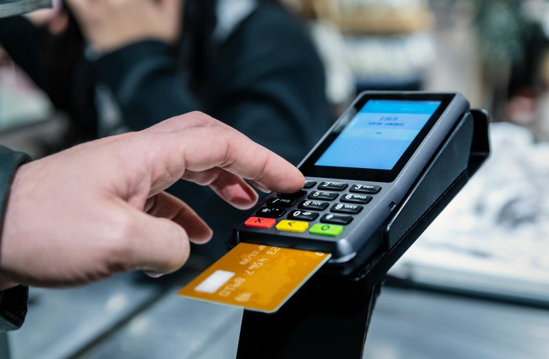 Credit Card Purchase, PIN Entry, Password, Buying, Groceries