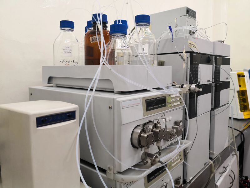 High-performance liquid chromatography equipment, HPLC, in a scientific laboratory