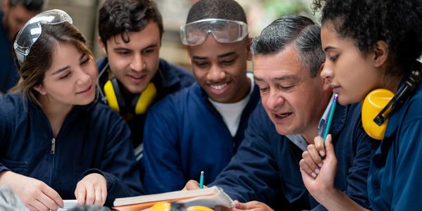 Group of people in discussion.