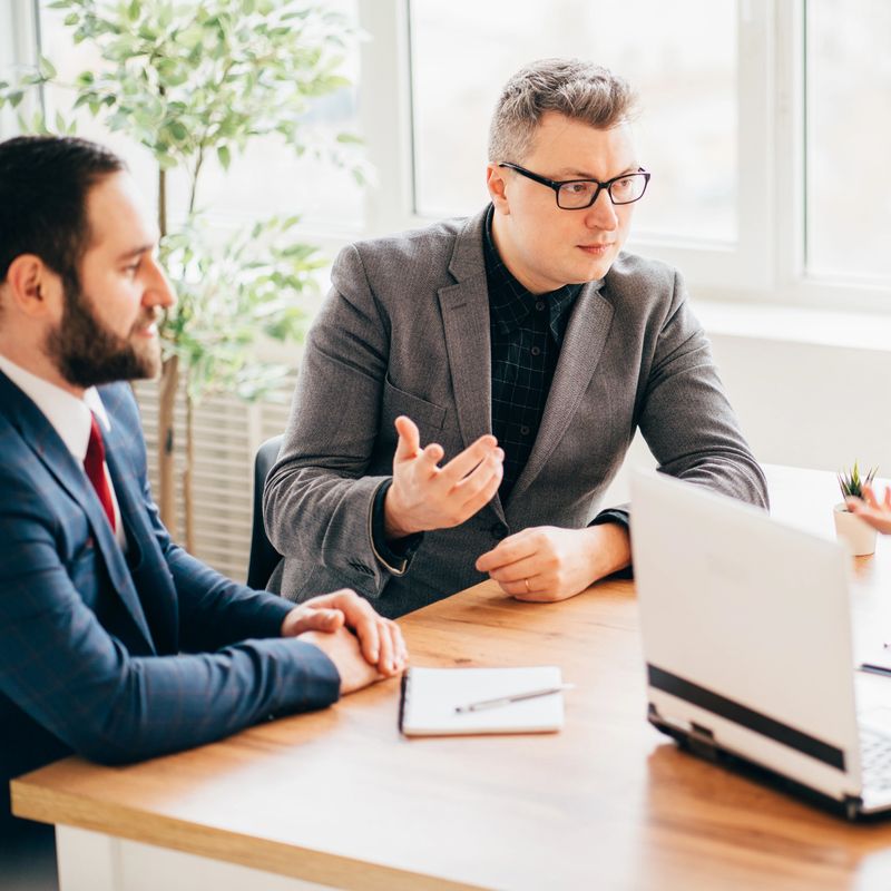 Business people meeting. Colleagues brainstorming ideas, negotiation in office. Teamwork concept