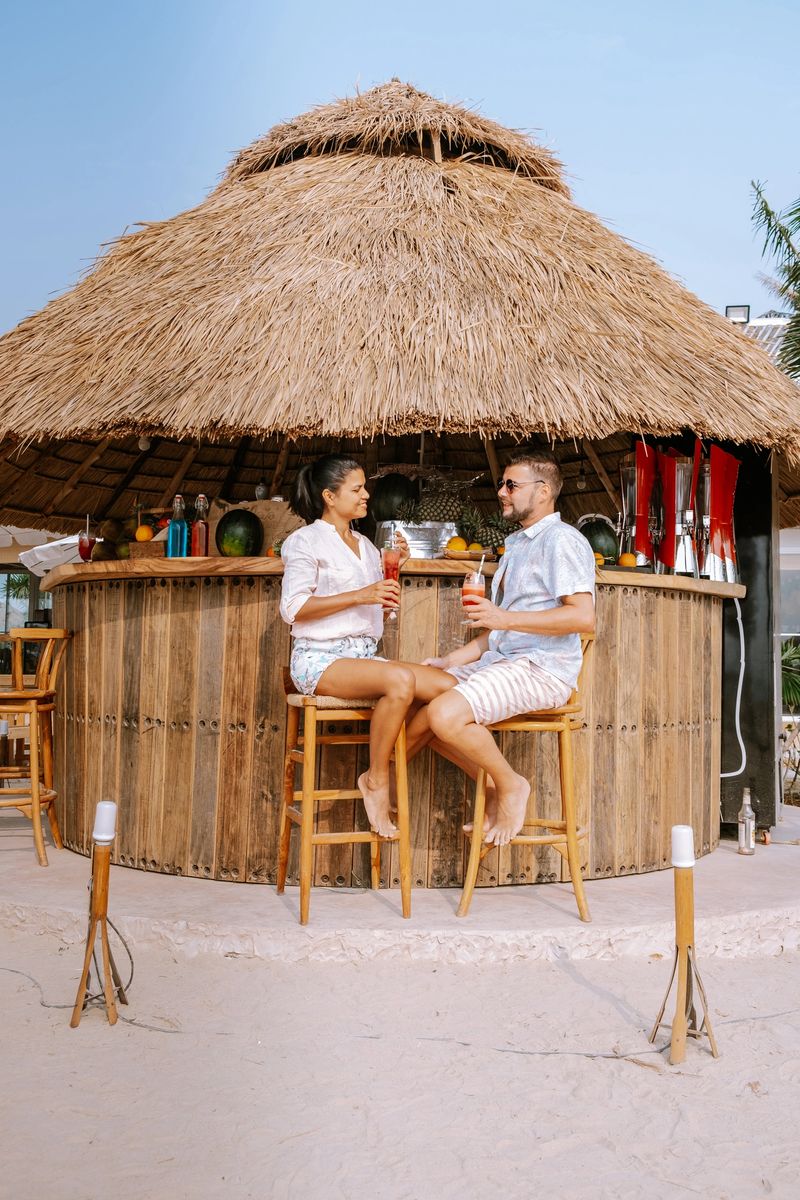 Bangsaen Chonburi Thailand beautiful beach club seafood beach club Bangsaen, people relax on the beach Asia