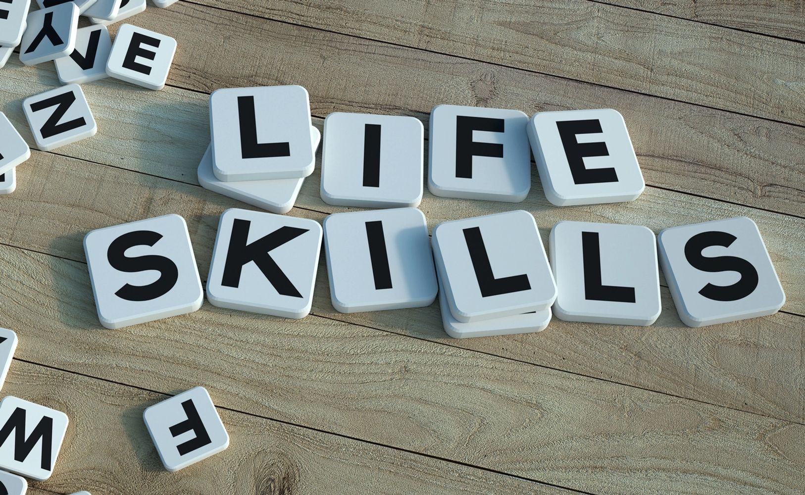 Life skills words
Out of scrabble tiles