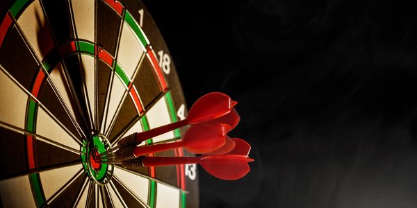 Darts in bullseye