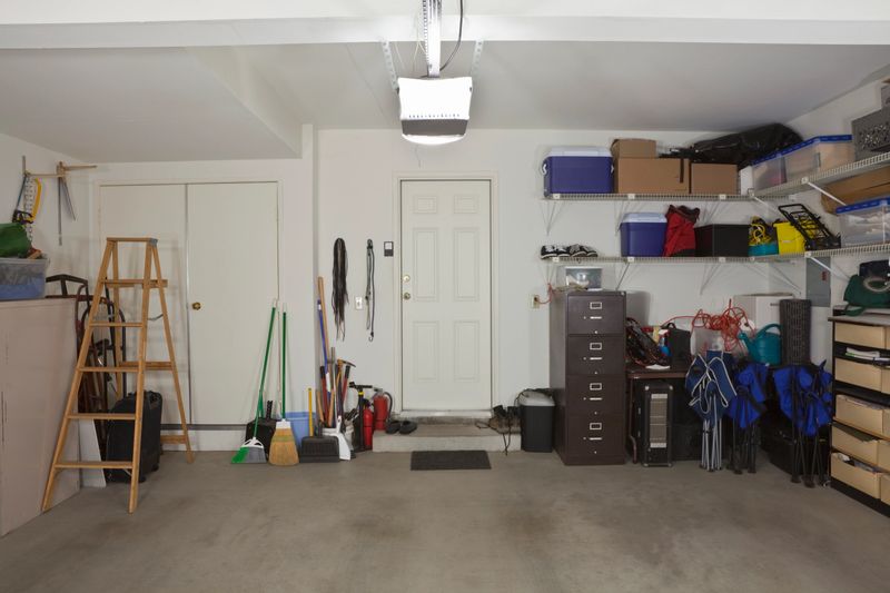 Common two car garage in a modern suburban home.