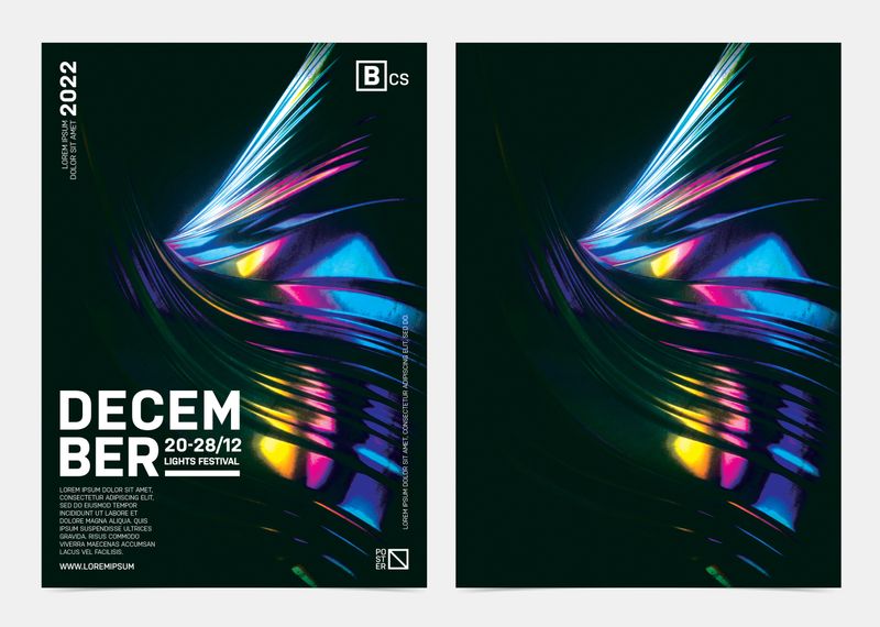 Colorful Poster Template With Glow Abstract Texture Wave Background