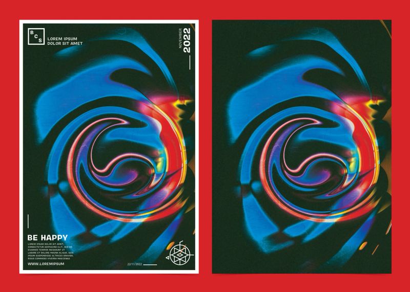 Abstract Colorful Liquify Background Poster Design Template.