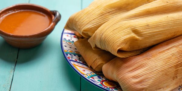 Tamales and red salsa