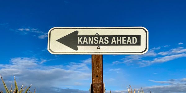 Kansas Ahead road sign