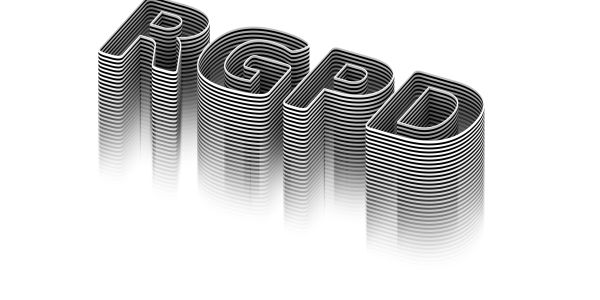 3D stacked letters spelling RGPD.