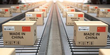 Boxes with made in china labels