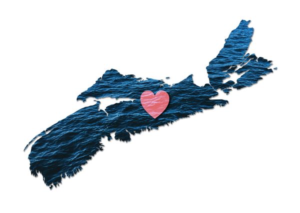 Map of Nova Scotia. 