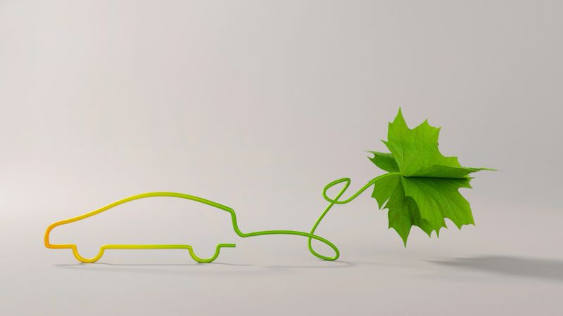 A car outline powered by biofuel