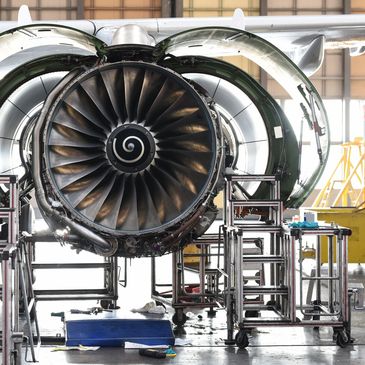 Aircraft maintenance inspection.
