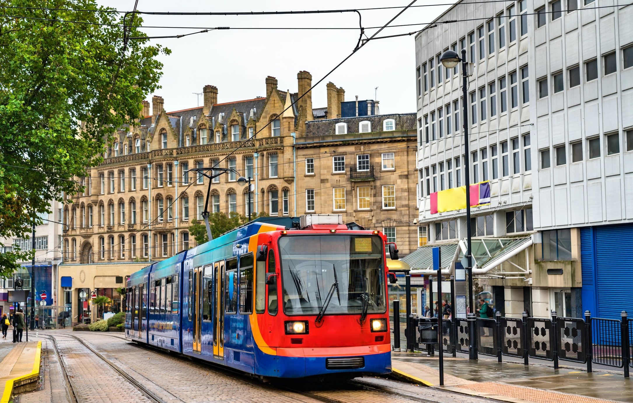 Super tram in Sheffield city centre