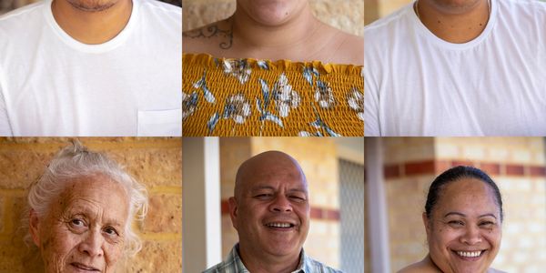 A collage of men and women