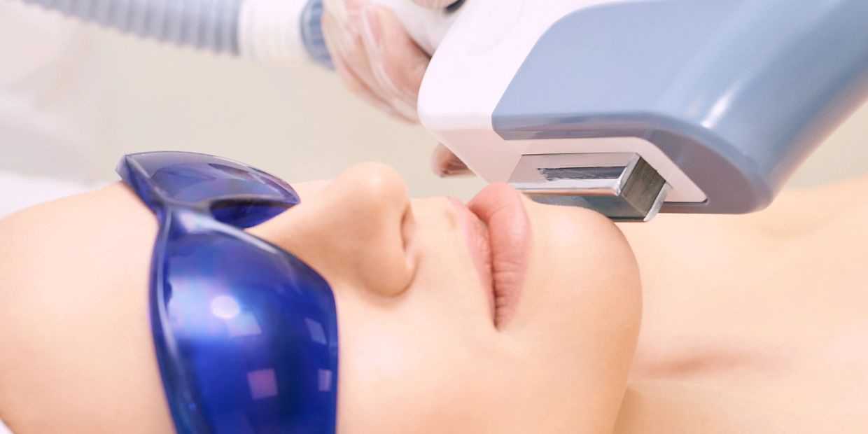 woman receives IPL Photofacial for acne and sun damage with Pathway Health and Beauty in Owasso