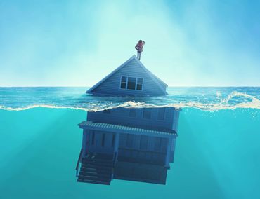 Picture of a house floating on water