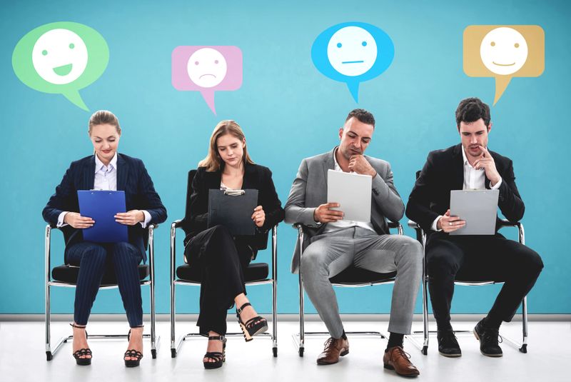 Customer review satisfaction feedback survey concept. User give rating to service experience on online application. Customer can evaluate quality of service leading to reputation ranking of business.