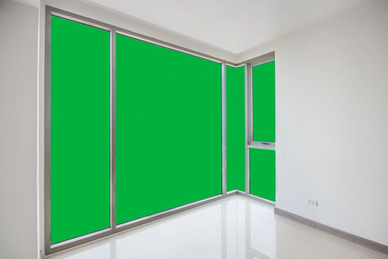 Green screen on glass for other view