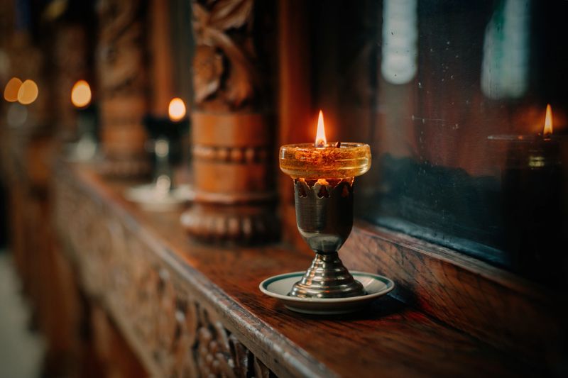Orthodox icon lamp. Church oil. Church attribute. Lampstand Church. Christianity and faith. Religious temple. Prayer and penance. Inside of the Church. Orthodoxy.