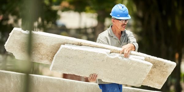Construction worker performing insulation removal.