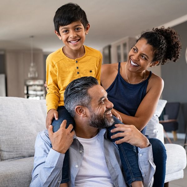 Happy family spending quality time together at home.