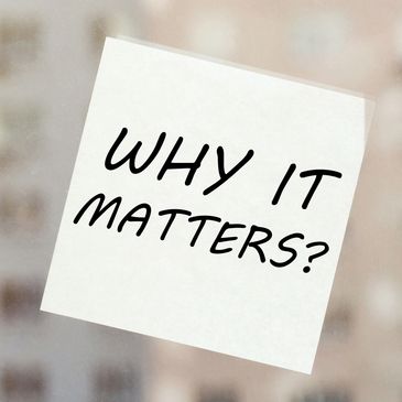 Sticky note with the question "WHY IT MATTERS?" written in black ink.