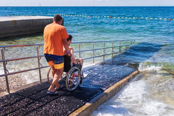 ADA at its best providing great access and joy at a coastal community. 