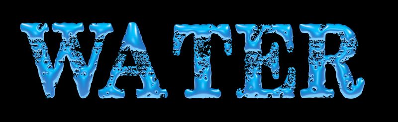 3d alphabet, liquid effect, water, uppercase letters, 3d illustration