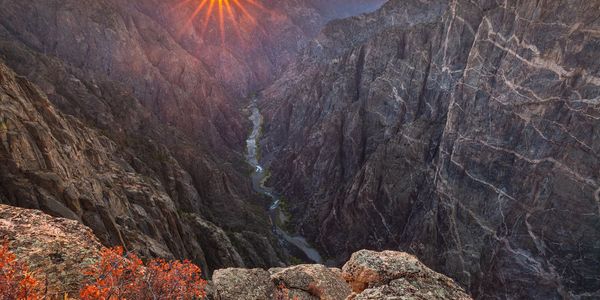View from the top of the Black Canyon at sunrise.