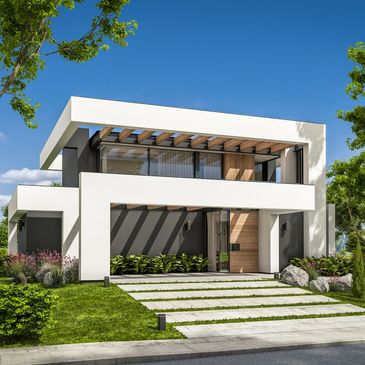 General Contractor designed custom modern new home construction in Jupiter, FL.