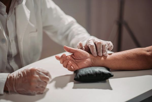 A doctor checking patients primary vitals