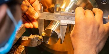 Lathe turning a shaft