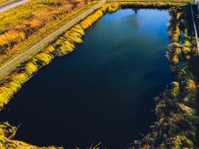 Stormwater detention pond diagram or small site grading plan