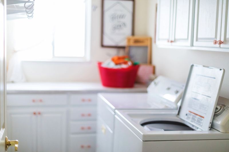 In Western Colorado Laundry Room Part of a Series Matching 4K Video Available (Shot with Canon 5DS 50.6mp photos professionally retouched - Lightroom / Photoshop - original size 5792 x 8688 downsampled as needed for clarity and select focus used for dramatic effect)
