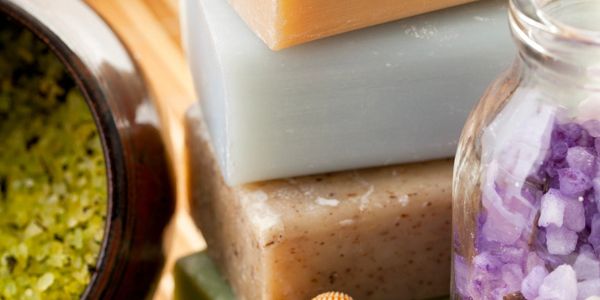 soap bars with a flower