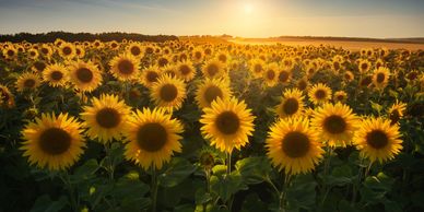 field of kansas sunflowers