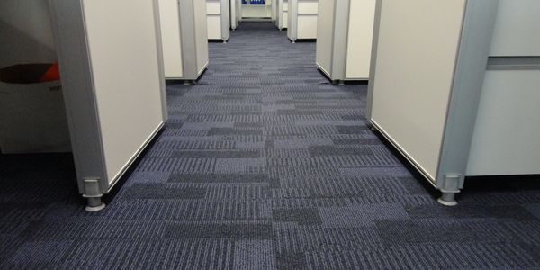 A blue colour office carpet tiles