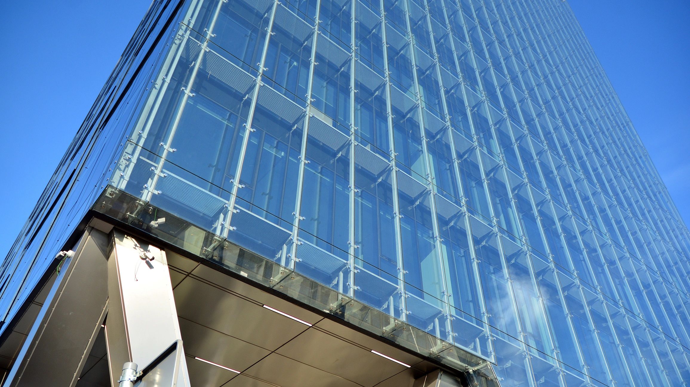 Office building glass facade with tinted windows