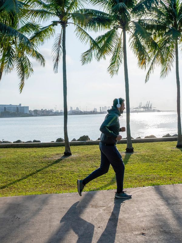 Person jogging on Bayshore Boulevard in Tampa.