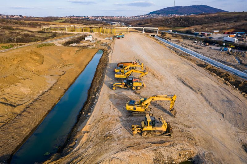 Highway construction,drone photography.
