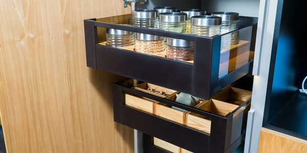 pull out cabinet shelving